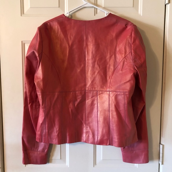 Y2k Genuine Leather Style & Co. NWOT Women’s Jacket in Coral, Size XL - Picture 8 of 9